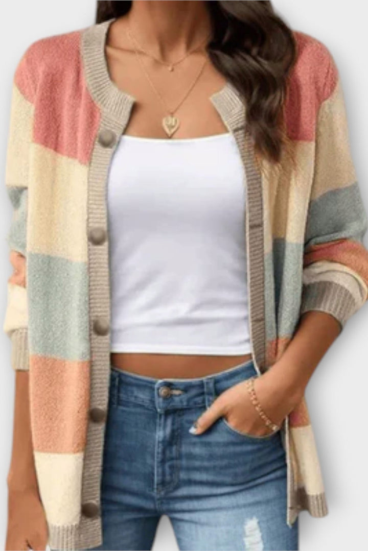 Amalie | Stribet Cardigan