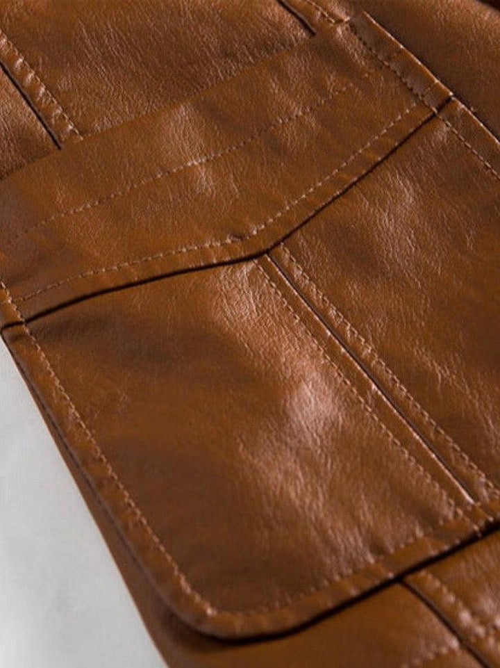 Jonas™ | Karamelfarvet Læderjakke