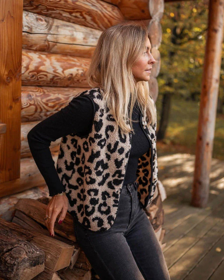 Maja | Leopardmønstret vest