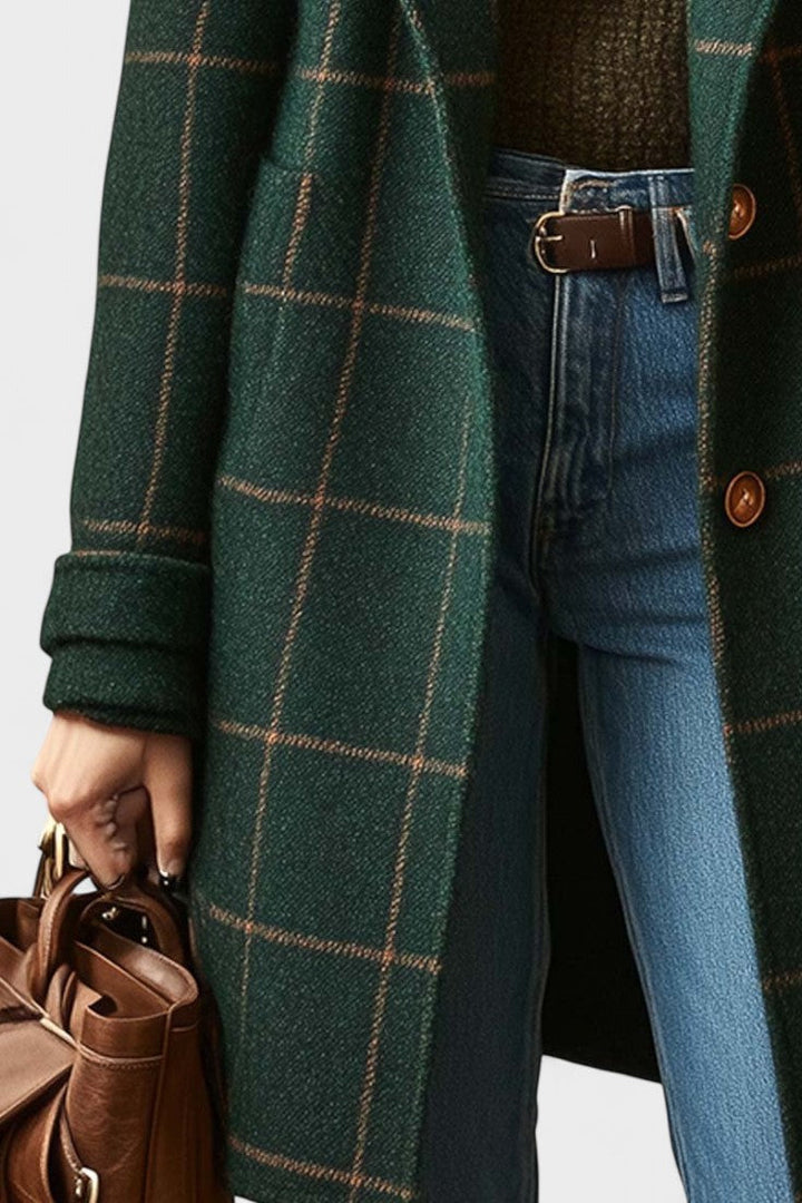 Yrsa™ | Elegant tweedfrakke i ternet mønster